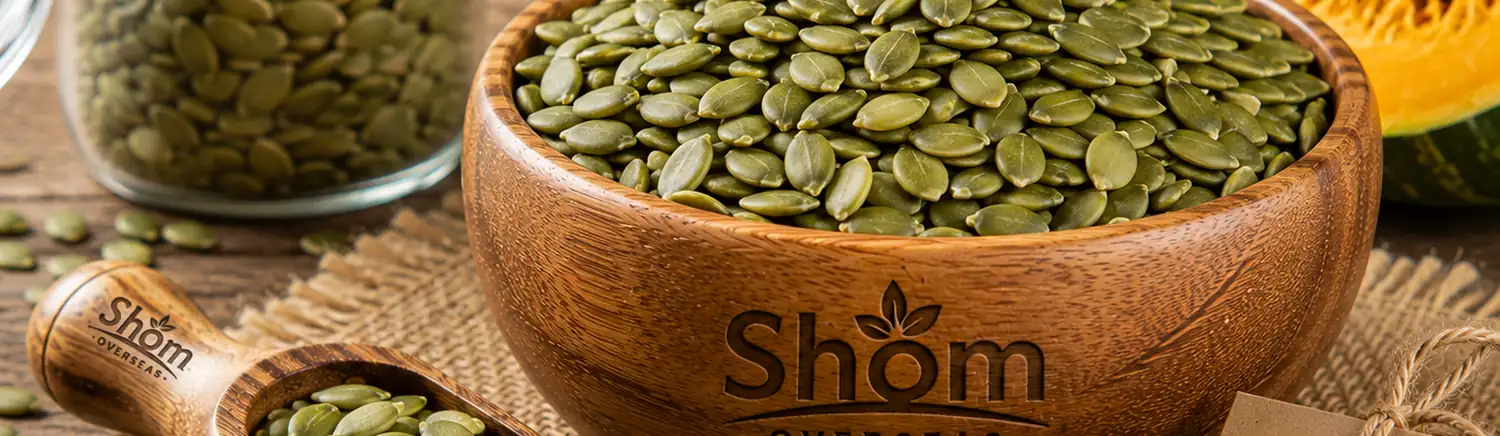 Pumpkin Seeds supplied in bulk by Shom Overseas LLP